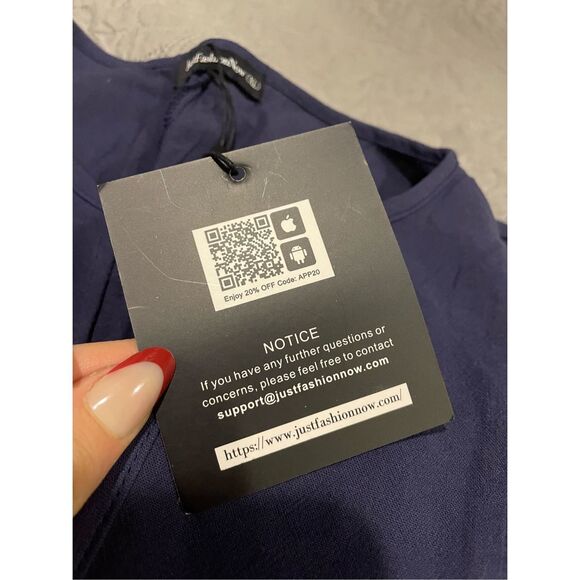 JustFashionNow Blue Dress Cotton Blend XL New - Picture 5 of 7